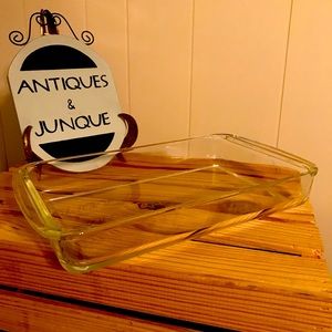 Vintage Pyrex Corning N. Y. #232 R Clear Glass Baking Casserole Dish